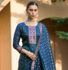 Royal Blue Radiance: Silk Kurta Pant Set with Dupatt