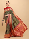 Regal Green and Gold Saree