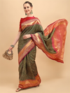 Regal Green and Gold Saree