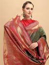 Regal Green and Gold Saree