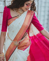 Royal Off-White Kanchipuram Saree