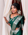 Emerald Enchantress: The Timeless Silk Saree