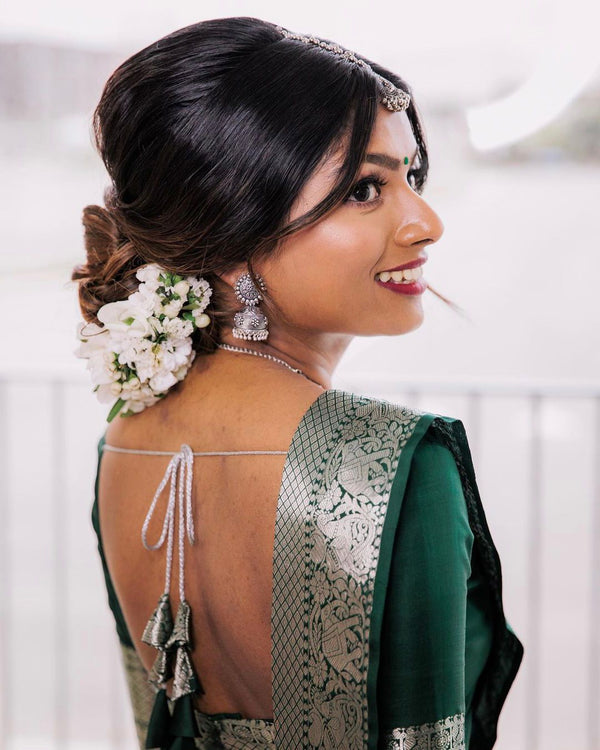 Emerald Enchantress: The Timeless Silk Saree