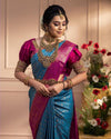 Peacock Perfection: The Two-Tone Kanjivaram