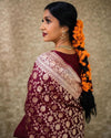 Timeless Bloom: The Silver-Threaded Silk Saree