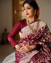 Timeless Bloom: The Silver-Threaded Silk Saree