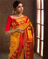 Royal Elegance - Red & Gold Kanjivaram Silk Saree