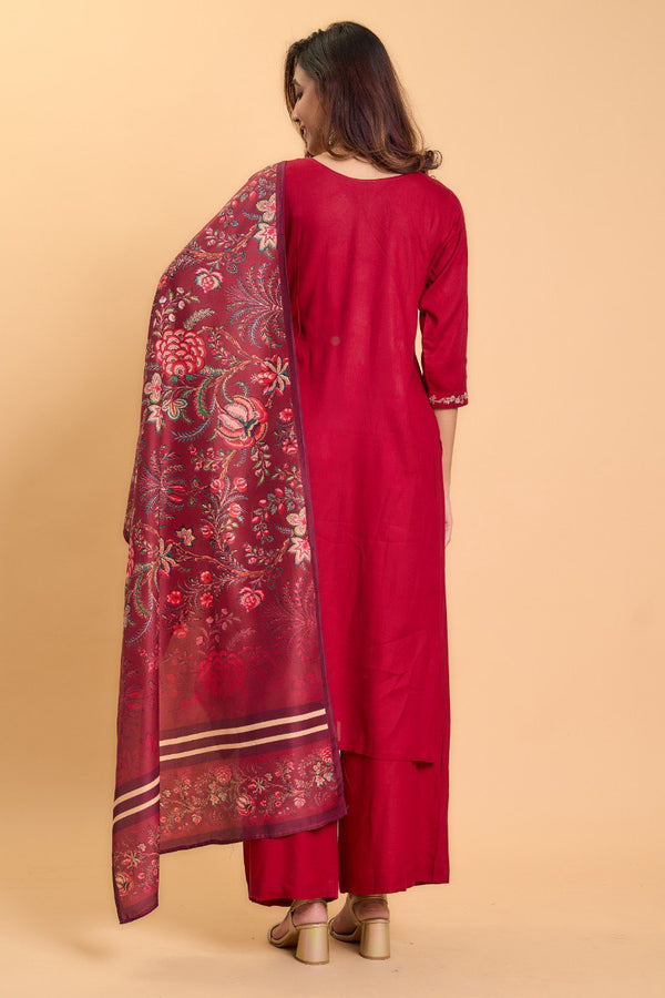 Mishri's Red Kurta Set With Dupatta