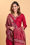 Mishri's Red Kurta Set With Dupatta