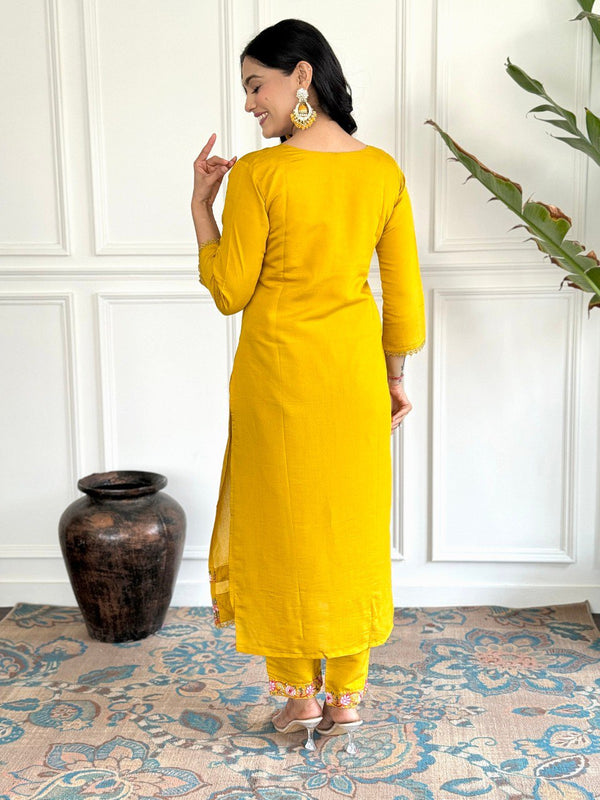 Golden Petal Floral Attire Suit