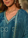 Unrivaled Teal Kurta Set with Authentic Dupatta