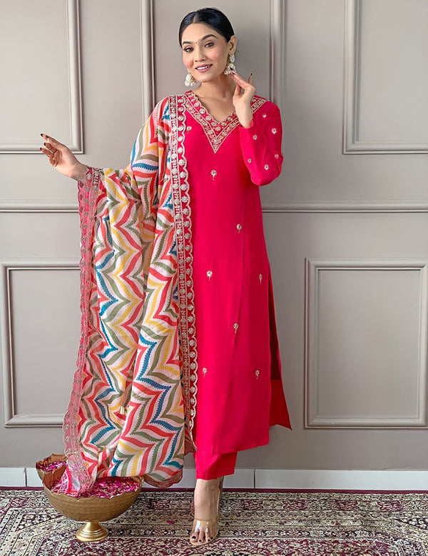 Annara Chic Kurta Set Pink