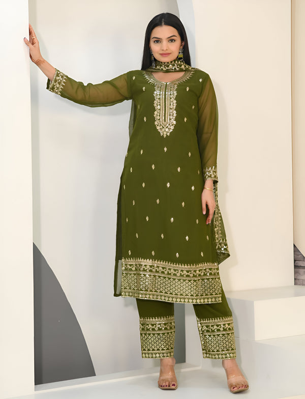 Earthy Glam Embroidered Suit