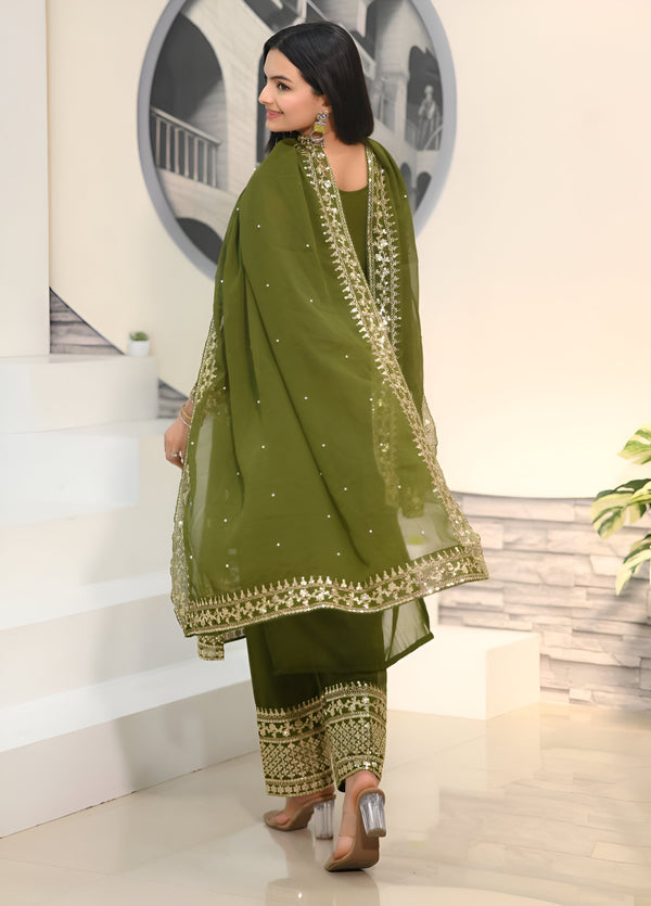 Earthy Glam Embroidered Suit