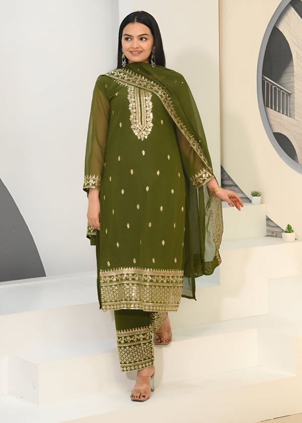 Earthy Glam Embroidered Suit